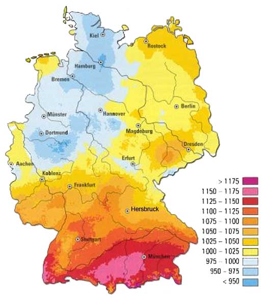 Bild 14: Sonneneinstrahlung in Deutschland (Quelle="http://www.dwd.de")